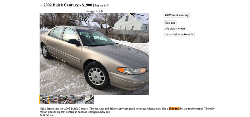 Illustration for article titled Detroit's Craigslist Sellers Are In Denial About Their Cars' Rust